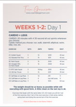 4-Week Low Carb Meal Plan WITH TRAINING!